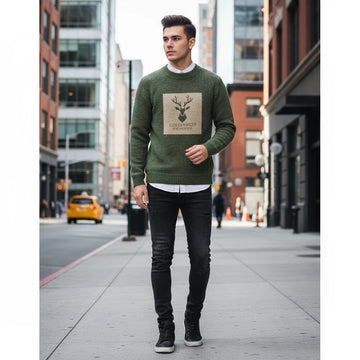 Men's Fashionable High Neck Warm Knit Sweater