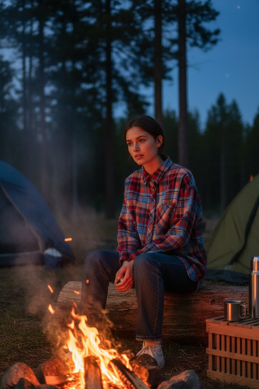 Red Plaid Print Loose Vintage Shirt