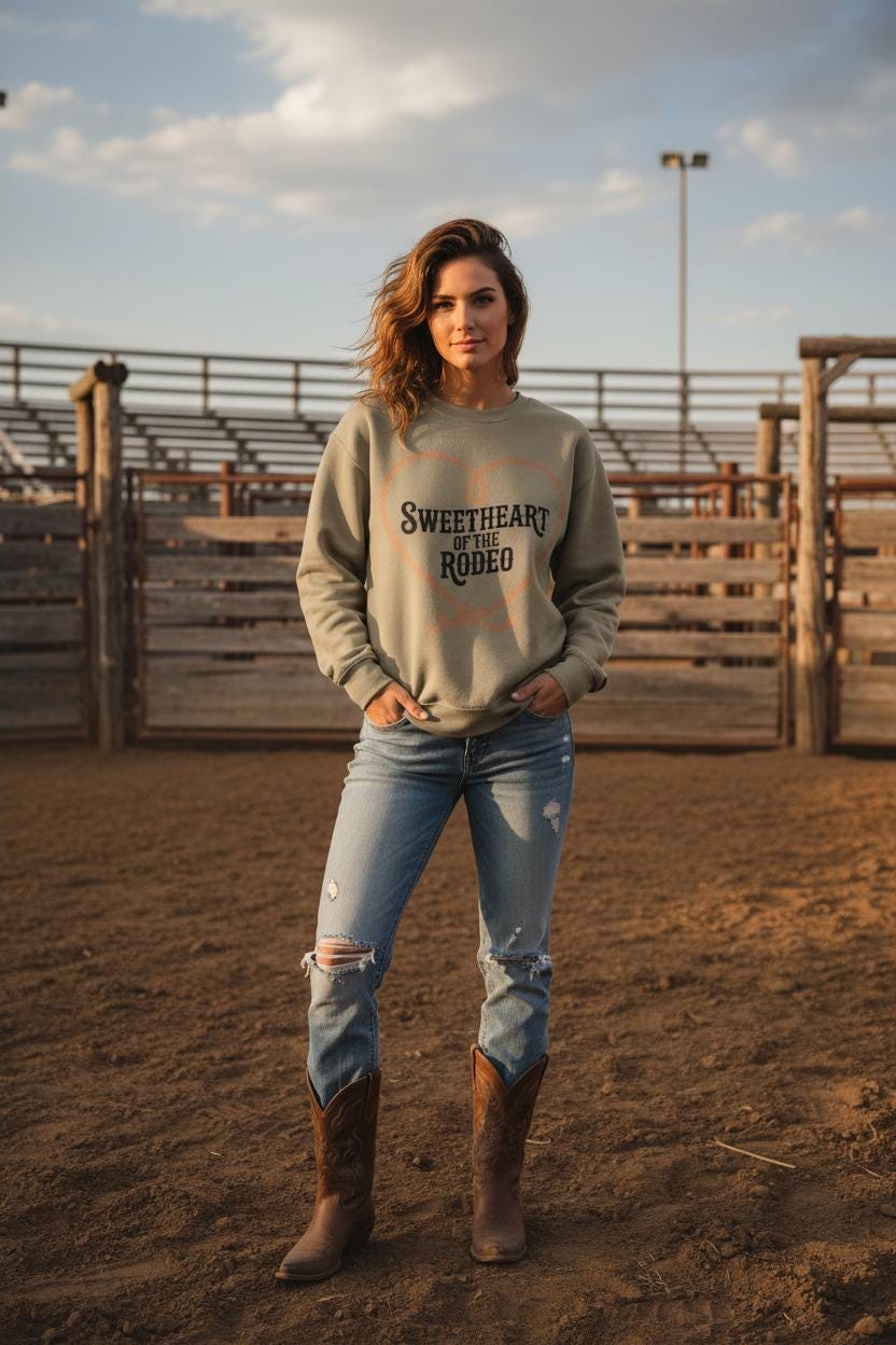 Sweetheart Of The Rodeo Sweatshirt Vintage Cowgirl Script Collection Limited Edition