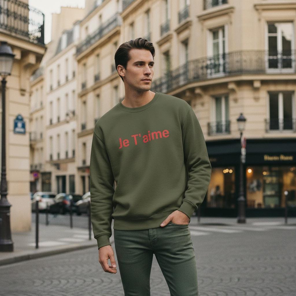 Embroidered French Love Sweatshirt Je Taime Limited