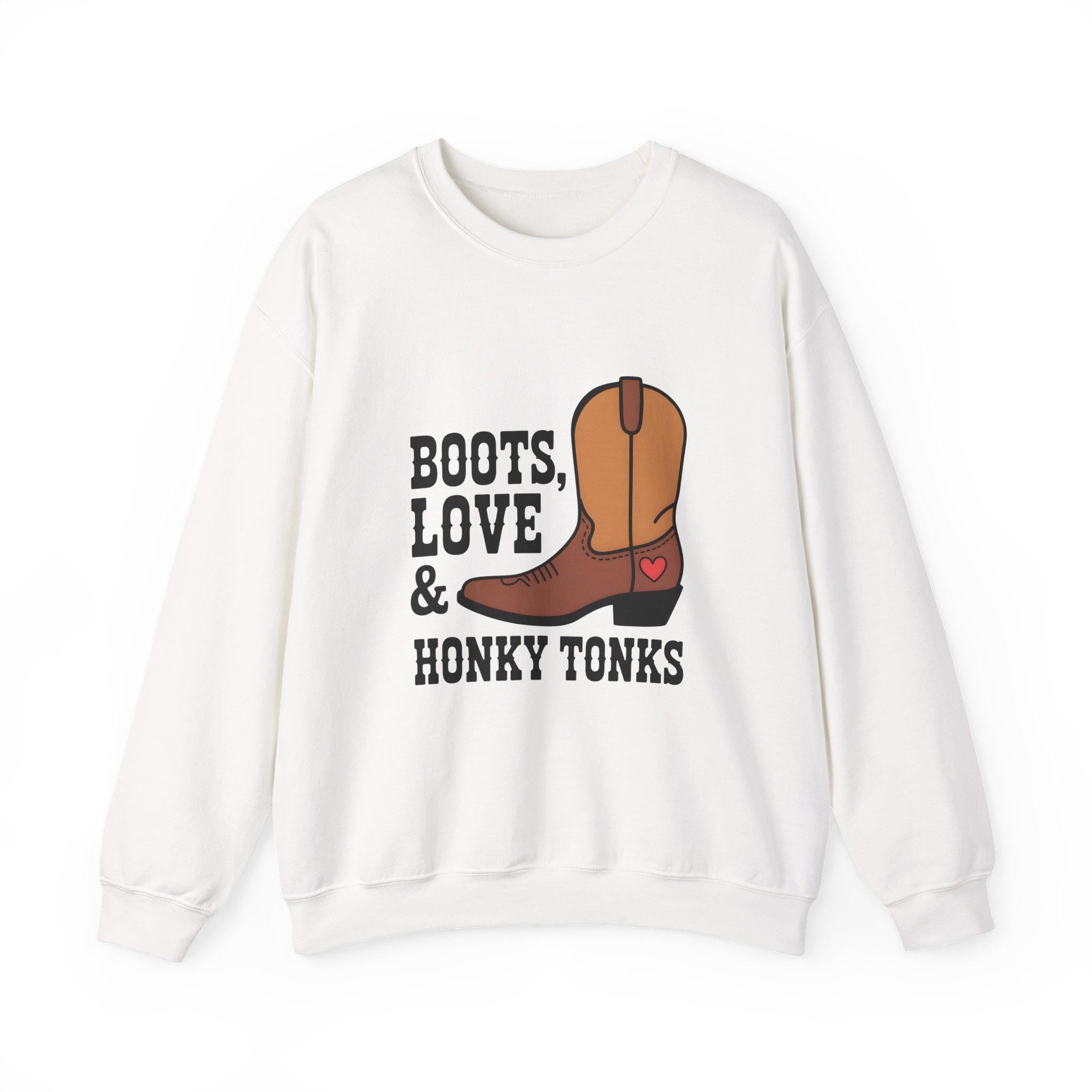Premium Cotton Fleece Sweatshirt With Cowboy Boots Graphic Limited Edition Western Collection