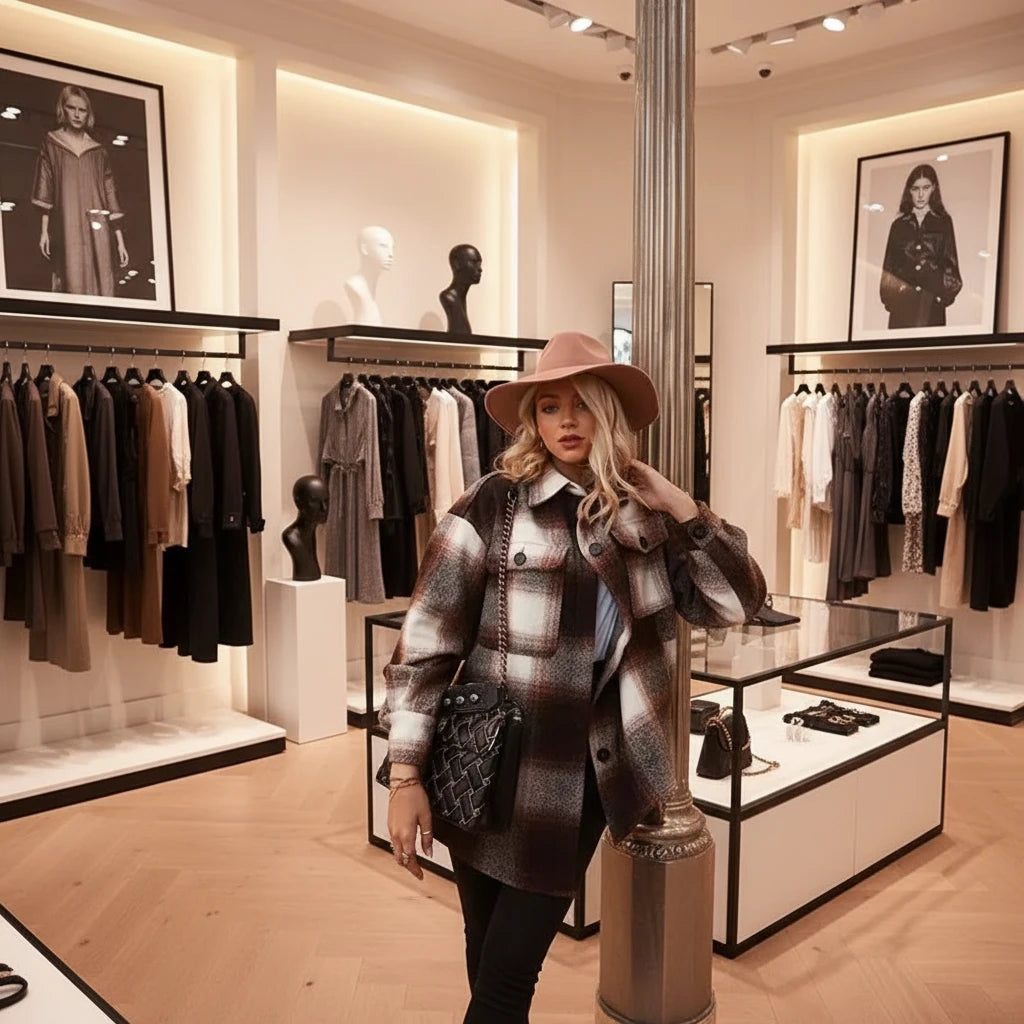 Slim Fit Plaid Shirt Jacket