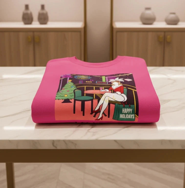 Las Vegas Showgirl Heavy Blend Crewneck Sweatshirt Retro Holiday Collection Limited Edition