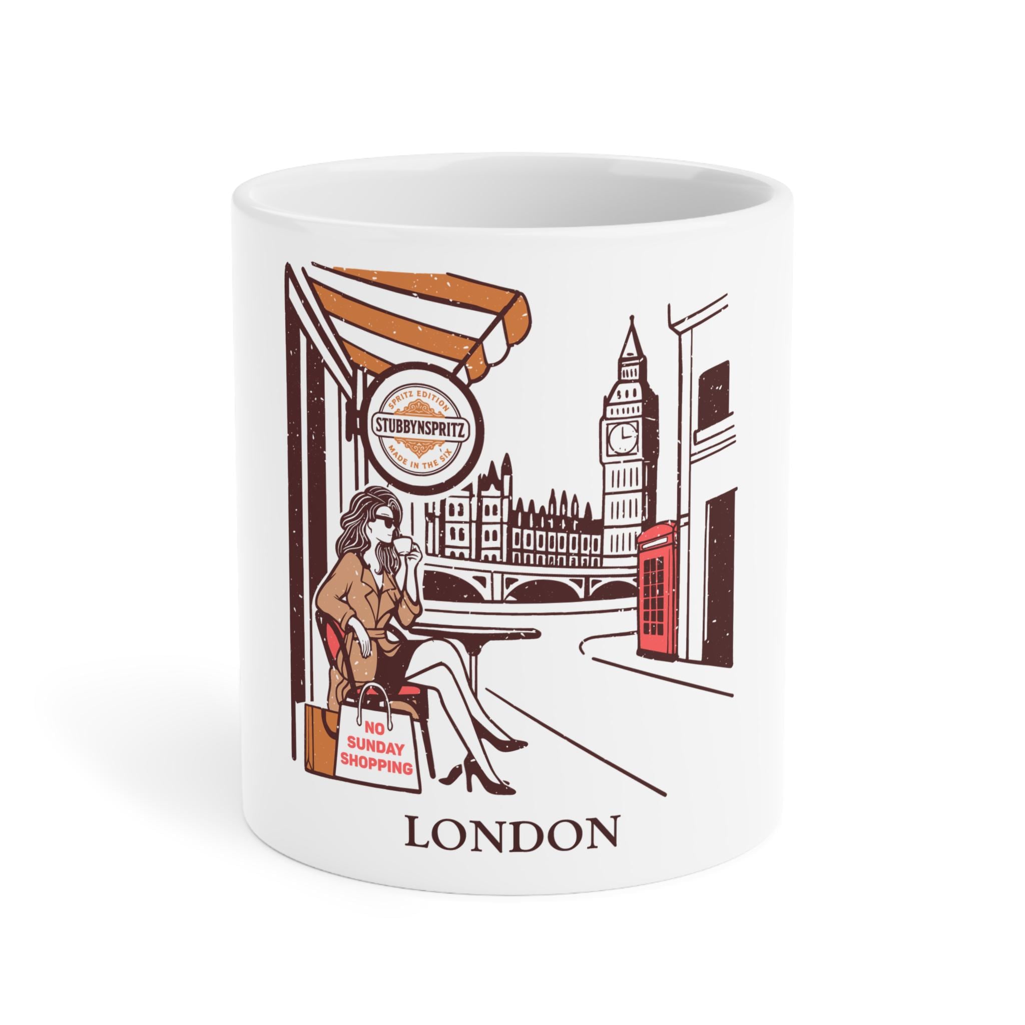 London Ceramic Coffee Mug: Vintage Travel Souvenir