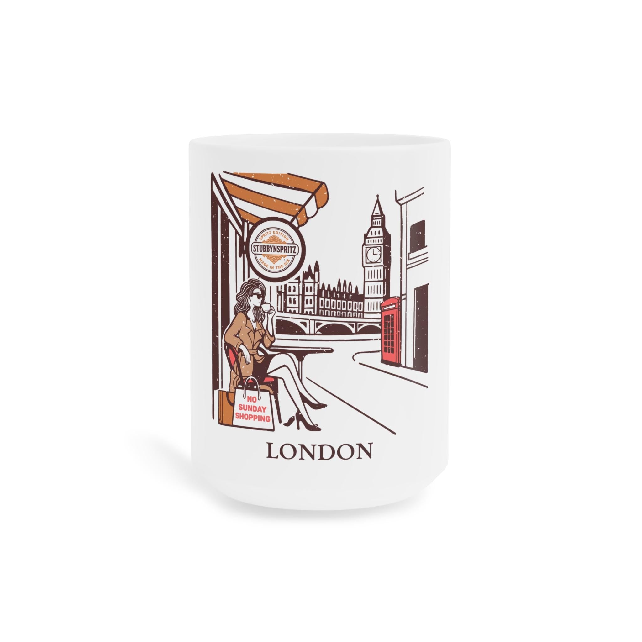 London Ceramic Coffee Mug: Vintage Travel Souvenir