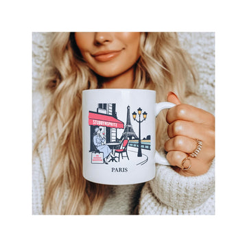 Paris Ceramic Mug: Coffee Lover Gift, Travel Souvenir