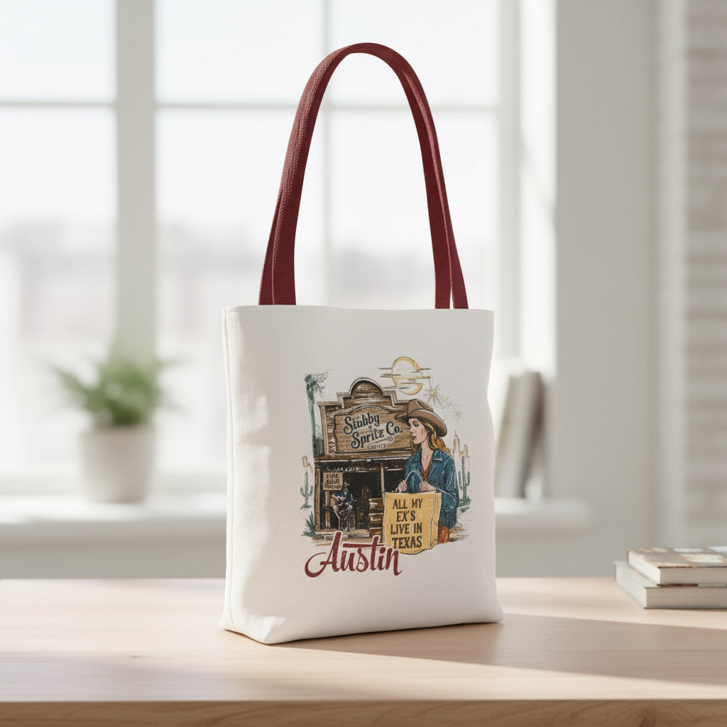 Texas Country Music Tote Bag: All My Ex's Design