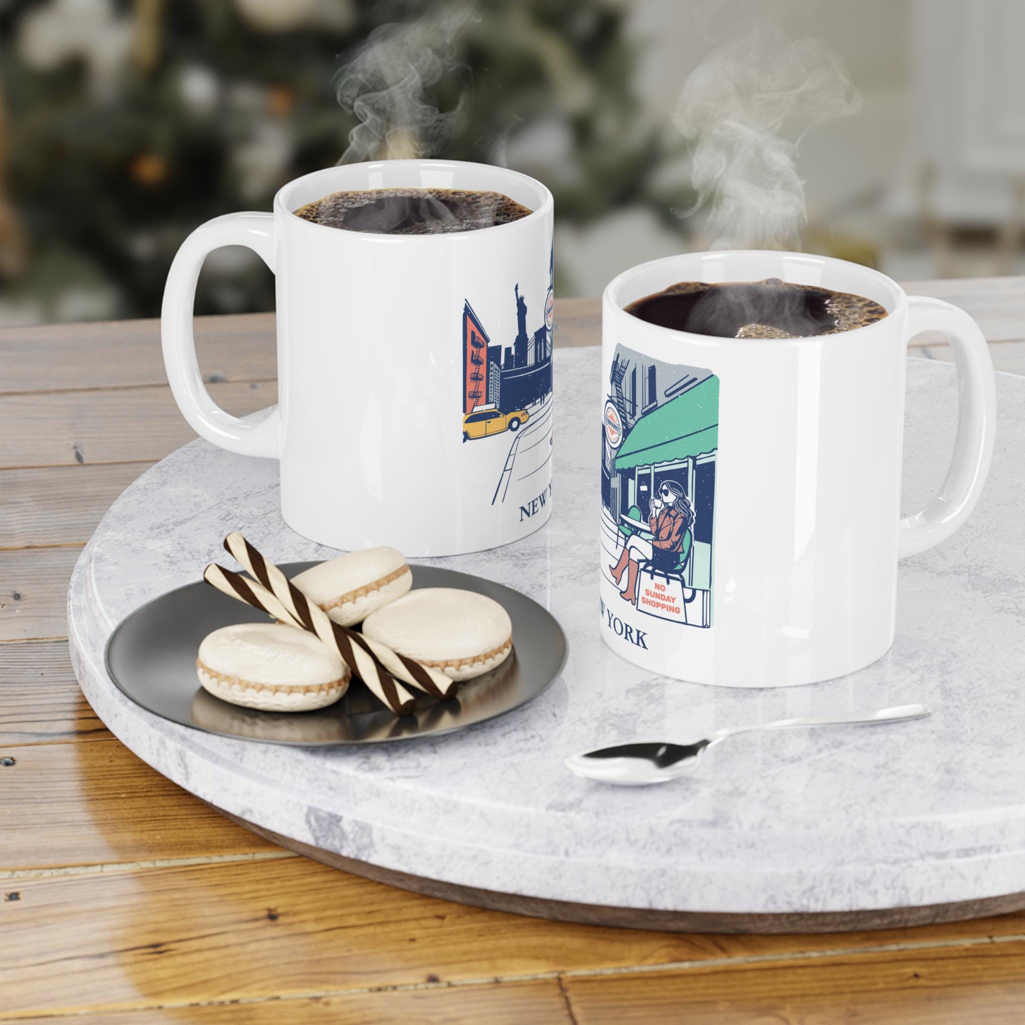 NYC Cafe Ceramic Mug: New York City Souvenir Gift