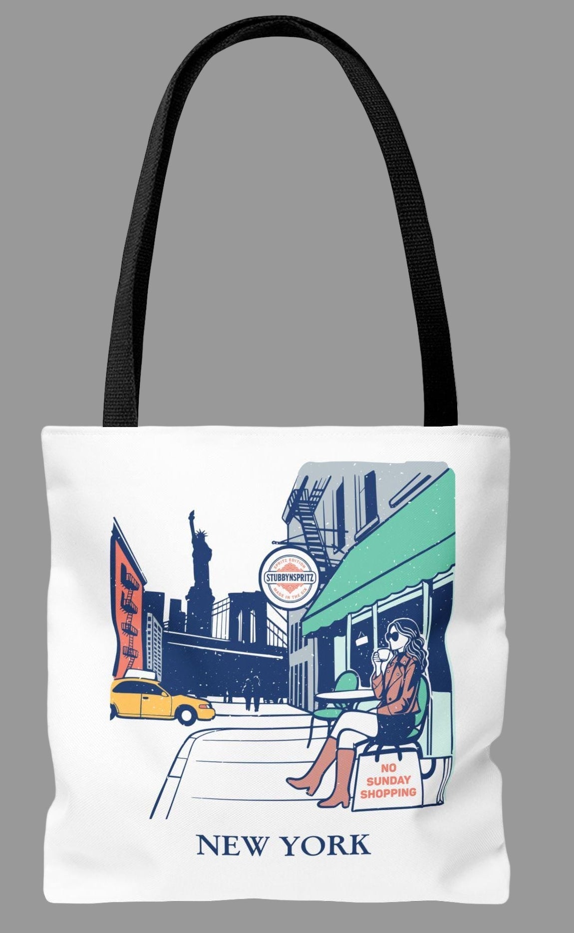 NYC Cityscape Tote Bag: Polyester All-Over Print