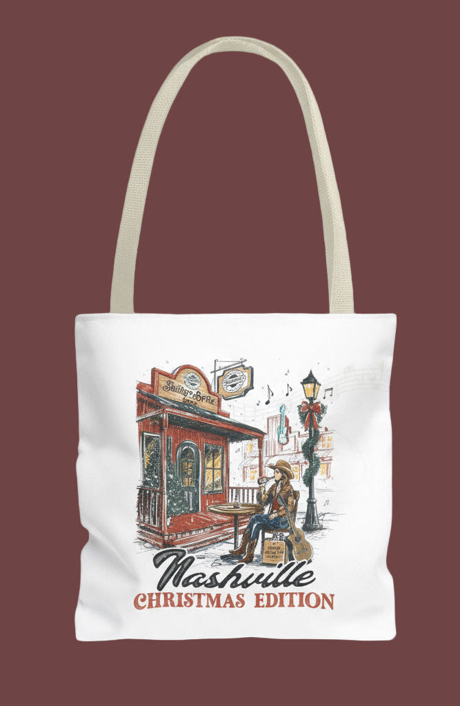 Nashville Christmas Edition Tote Bag: Country Music Lover Gift