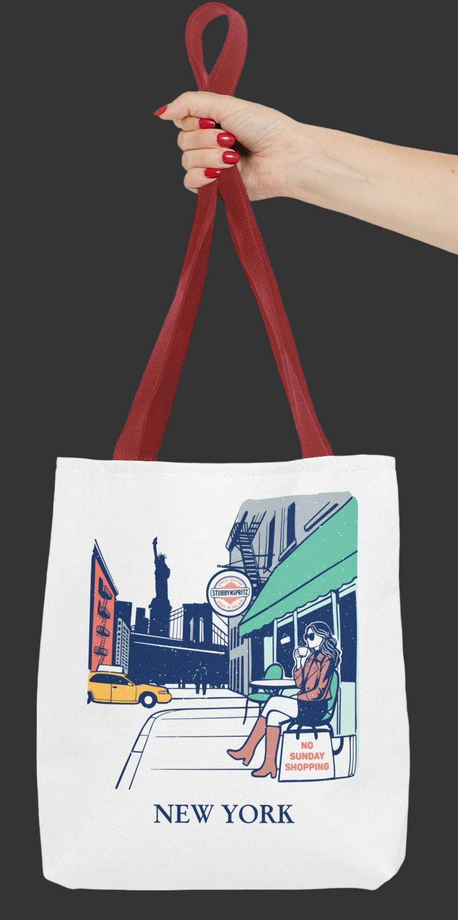 NYC Cityscape Tote Bag: Polyester All-Over Print