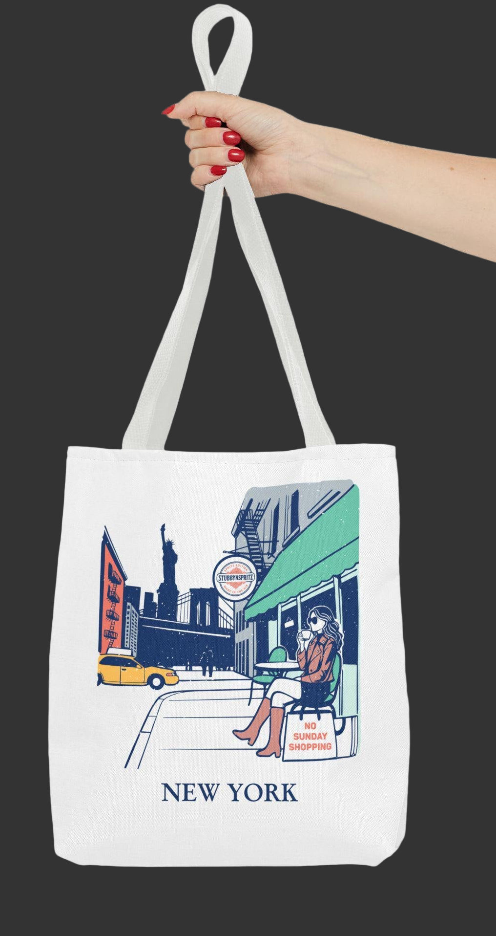NYC Cityscape Tote Bag: Polyester All-Over Print