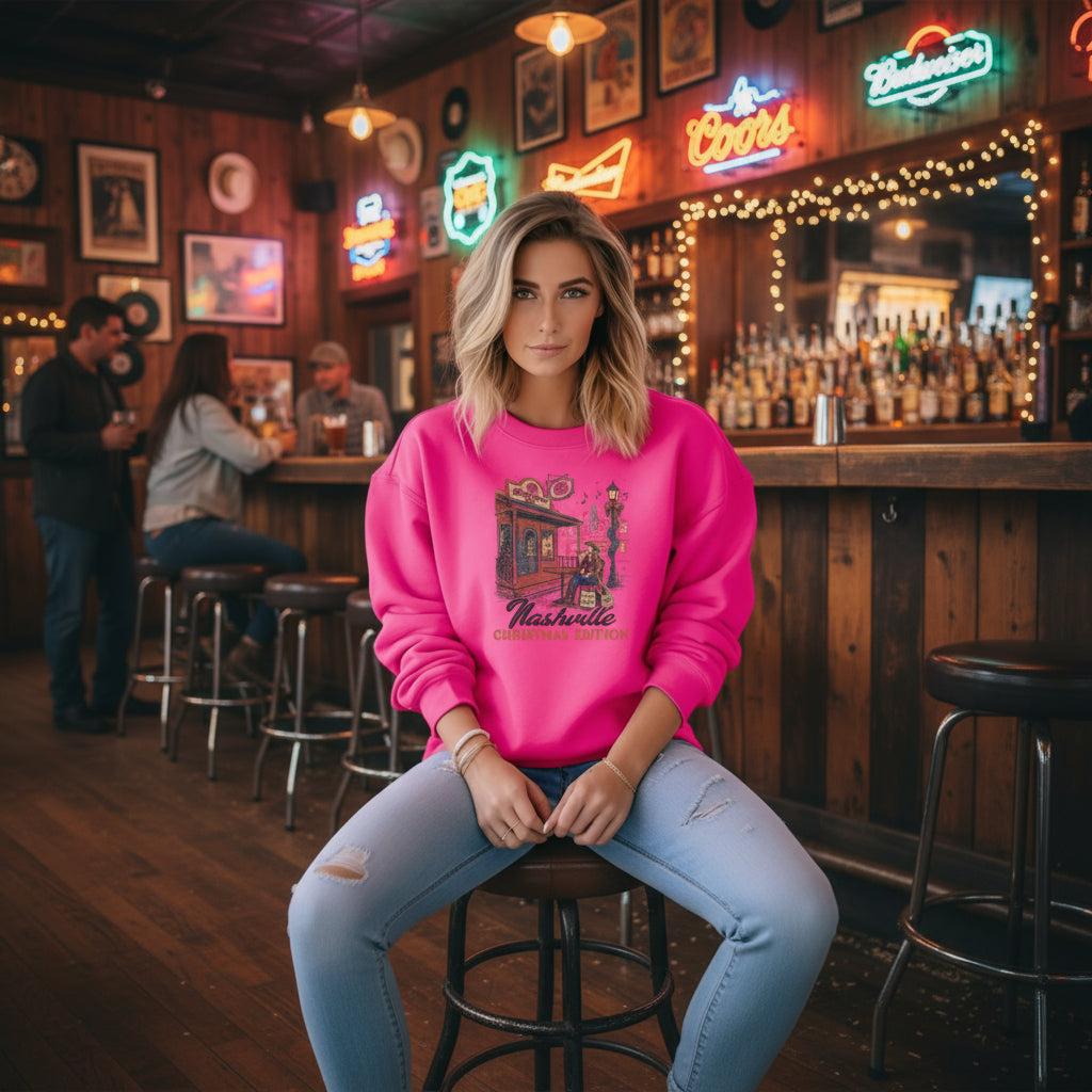 Nashville Christmas Cafe Sweatshirt: Country Music Crewneck