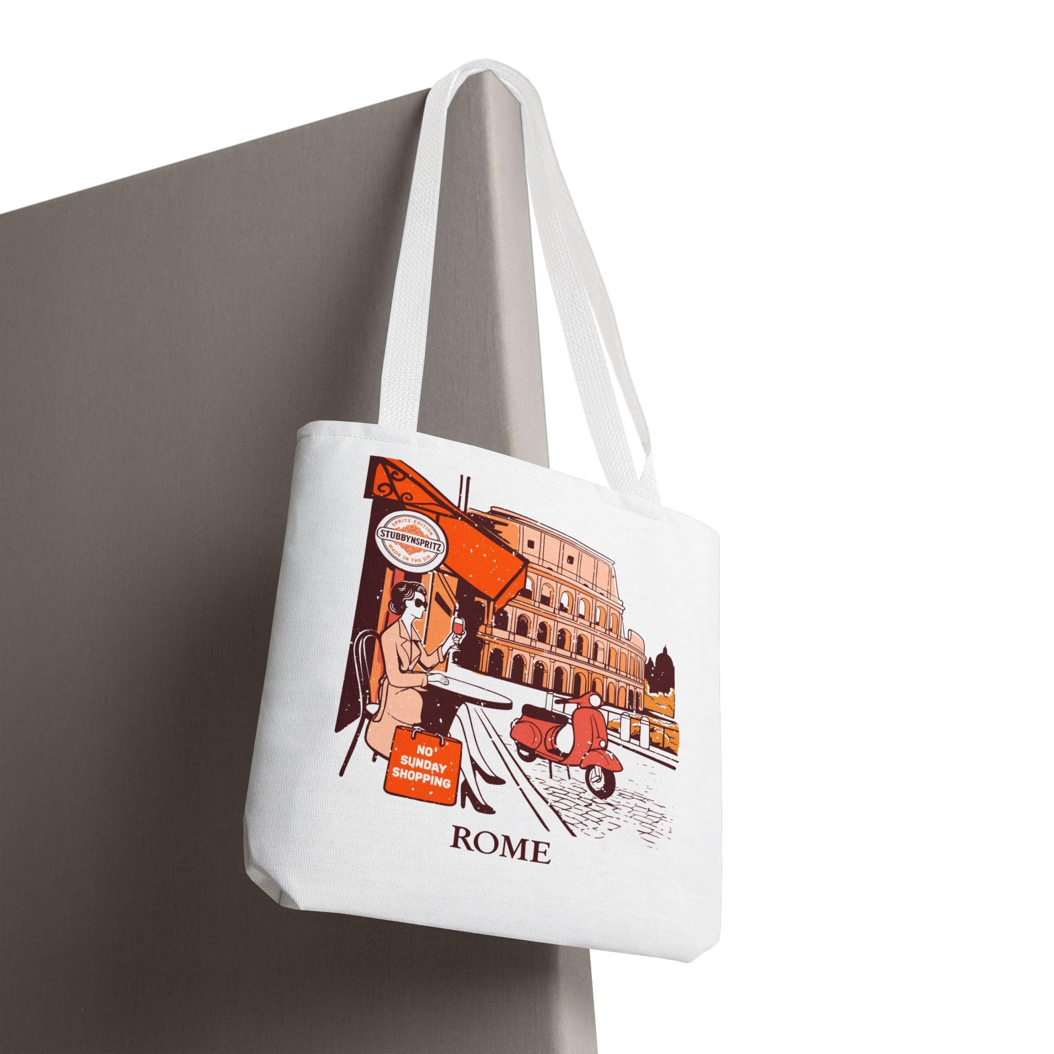 Rome Travel Tote Bag: Italian Cafe Scene