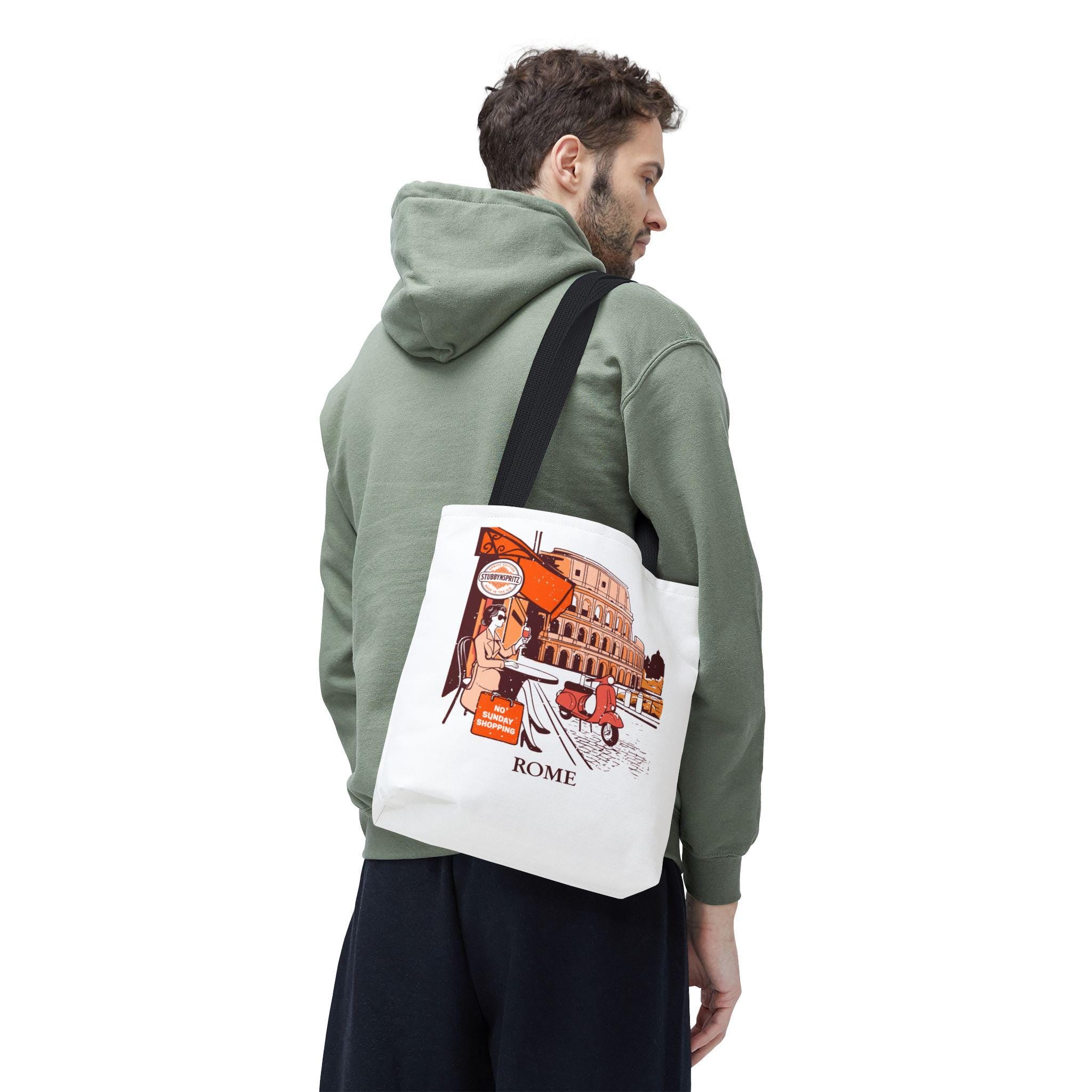 Rome Travel Tote Bag: Italian Cafe Scene