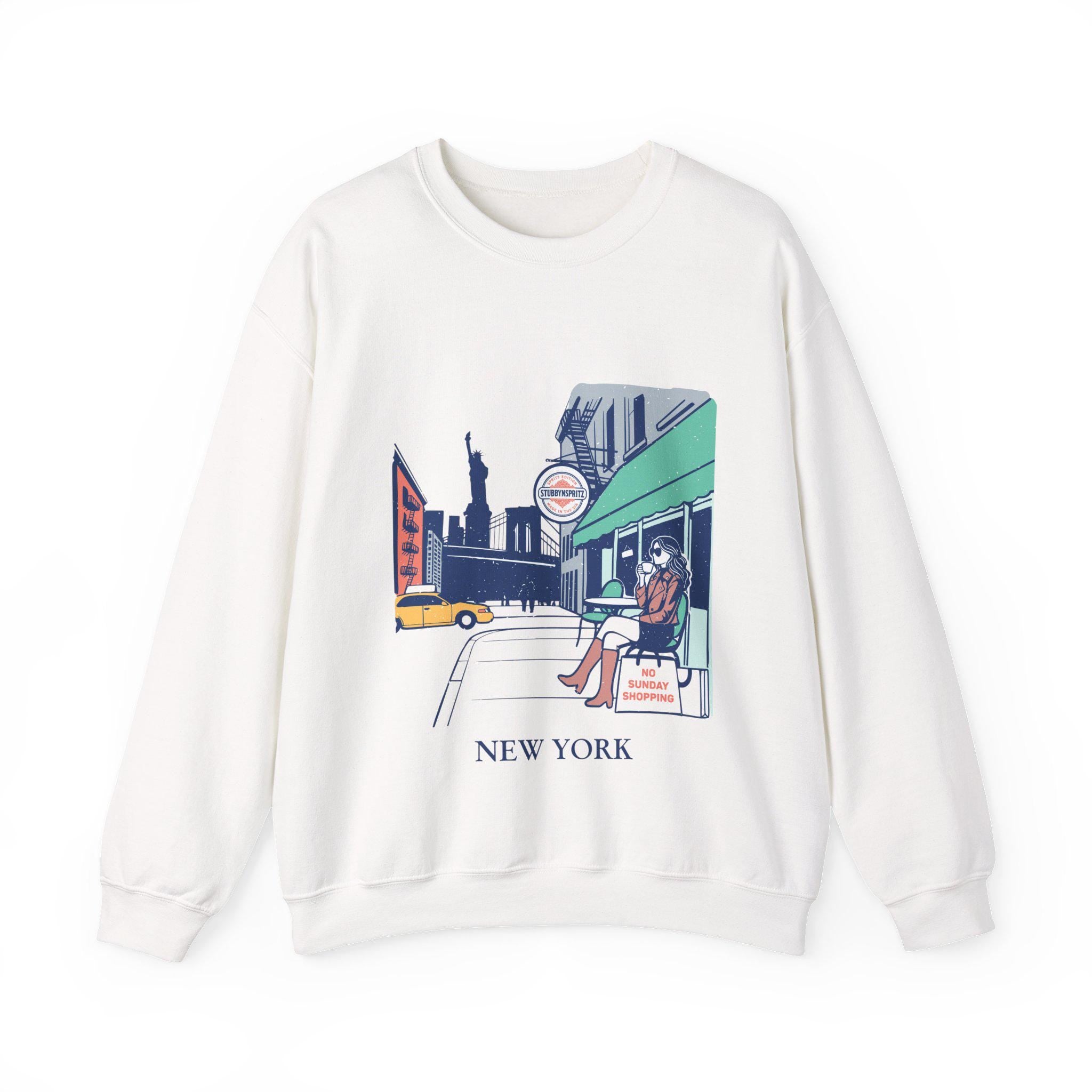 NYC Café Sweatshirt: Unisex New York Graphic Crewneck