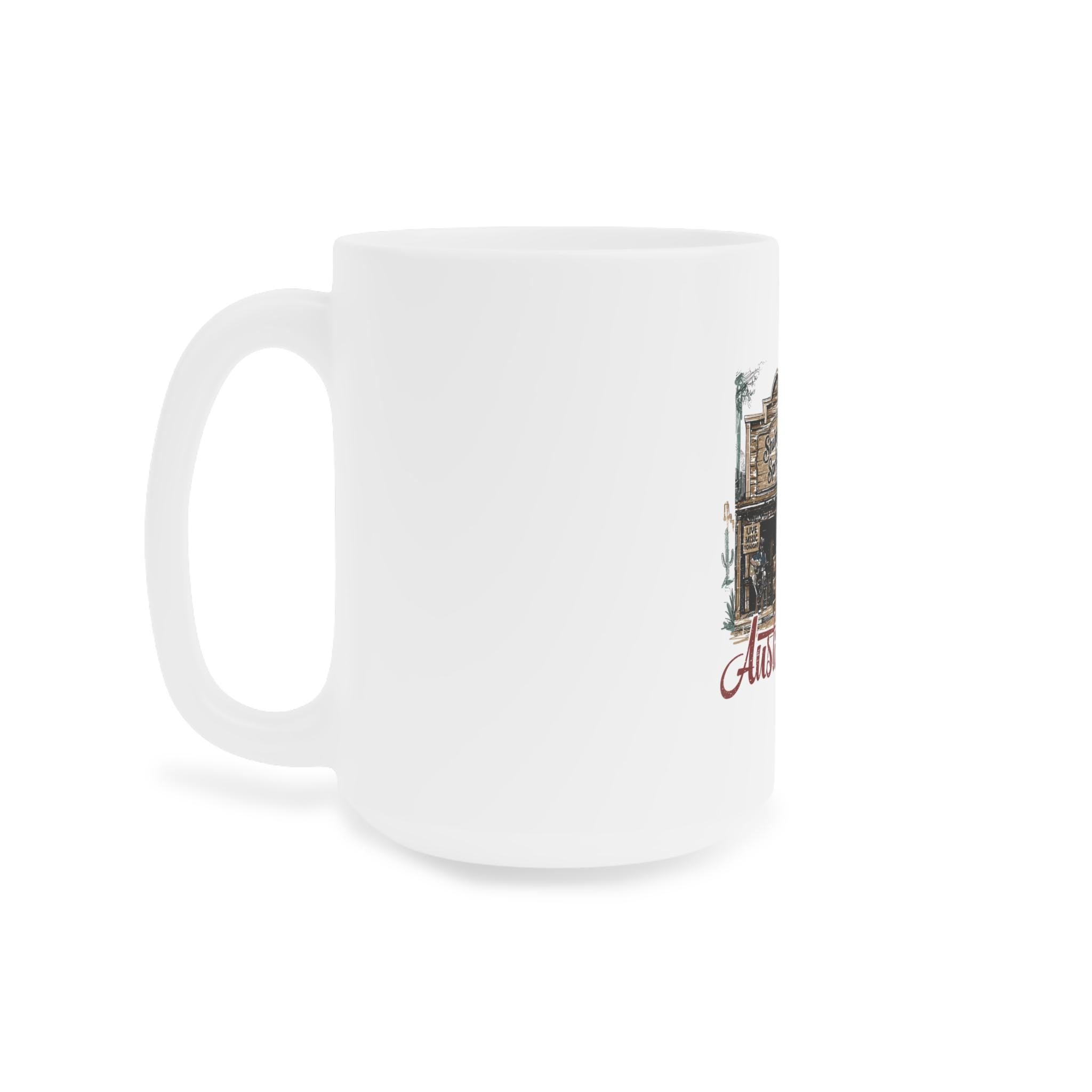 Texas Ceramic Coffee Mug: Country Music Gift, Western Decor