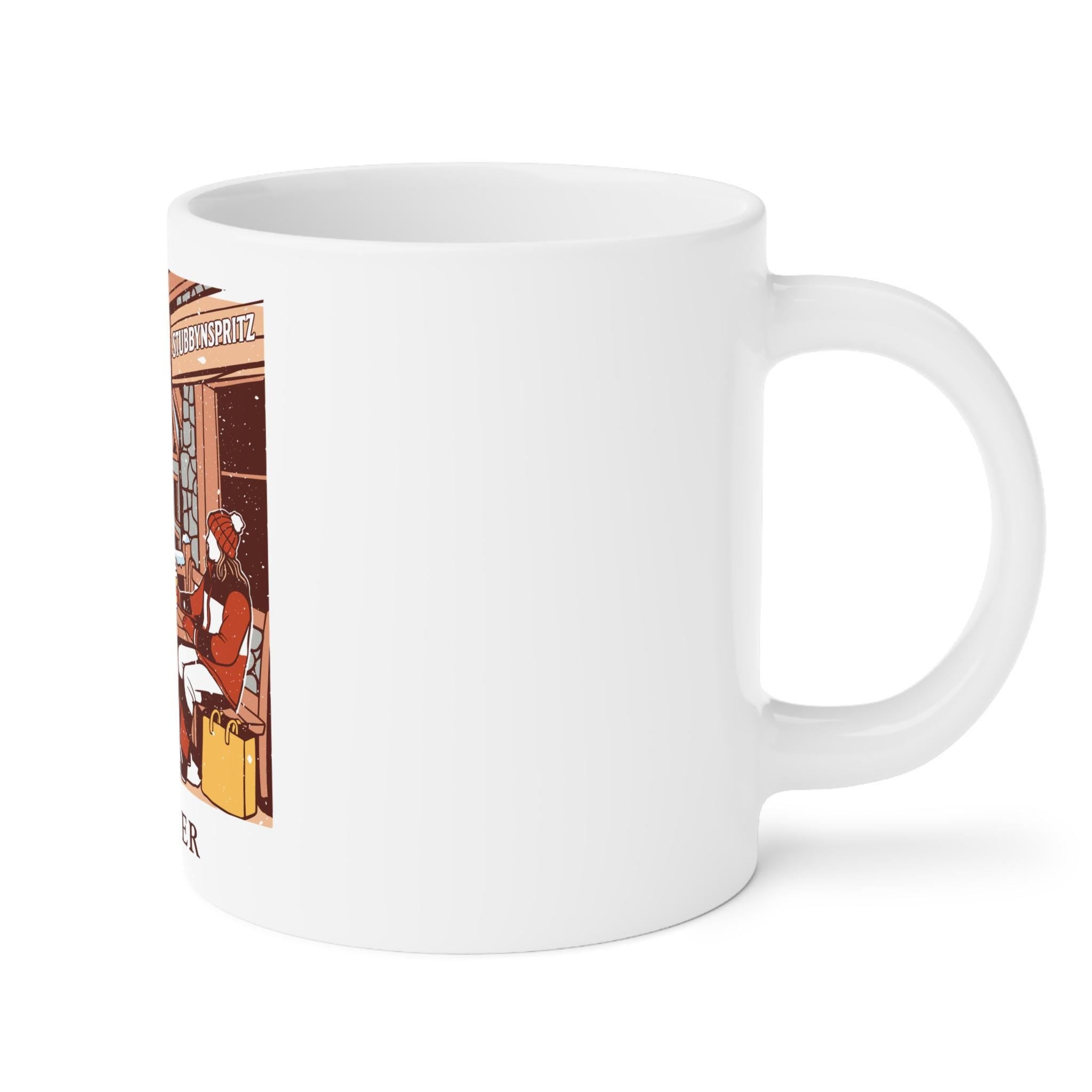 Whistler Snowy Scene Ceramic Mug: Cozy Winter Ski Lodge