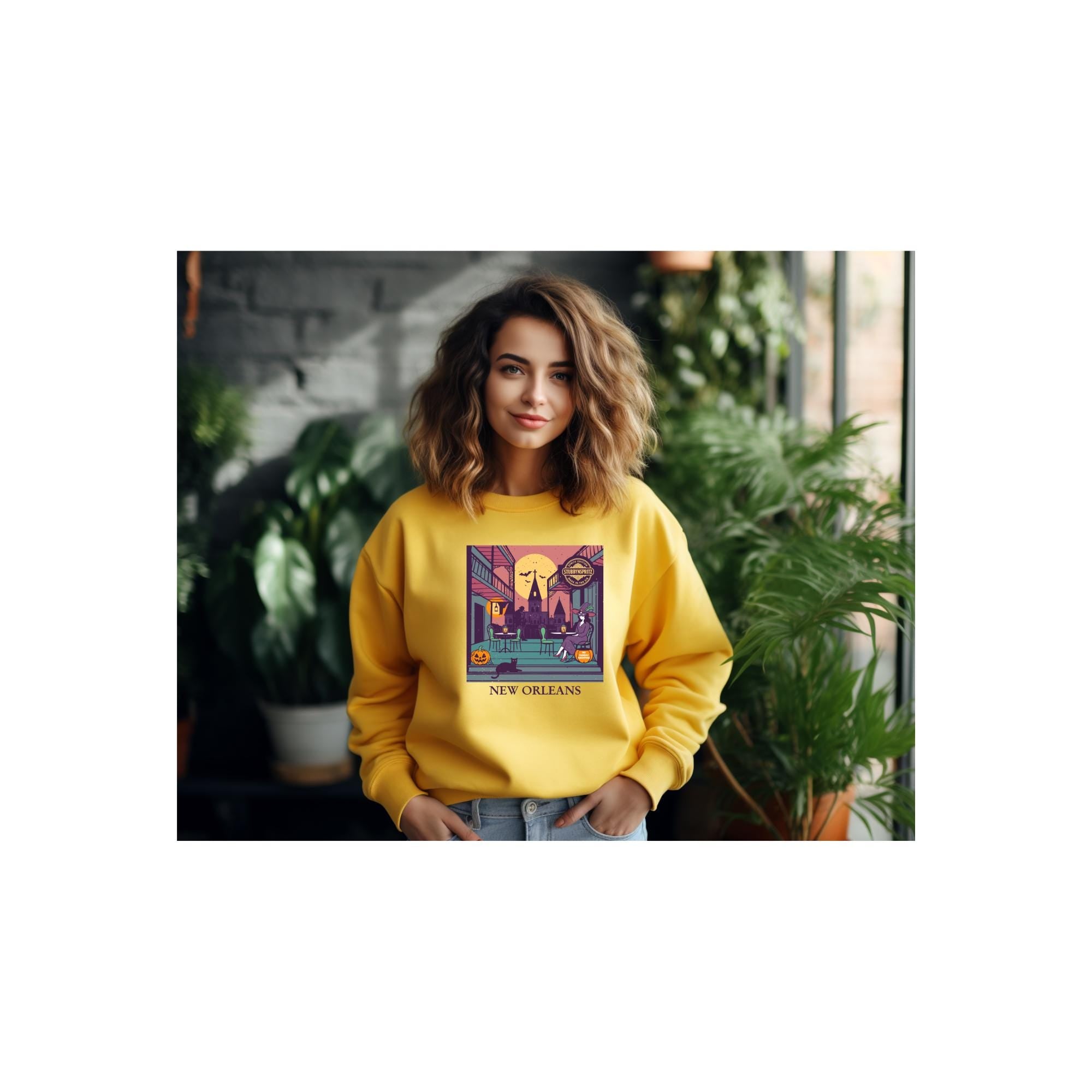 New Orleans Halloween Sweatshirt: Spooky NOLA Ghost Parade Crewneck