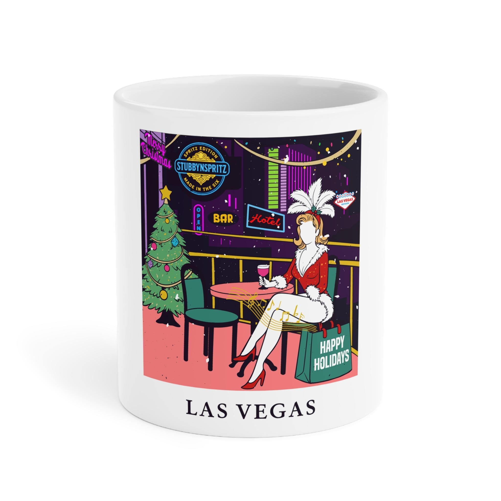 Festive Las Vegas Christmas Mug: Holiday Coffee Cup
