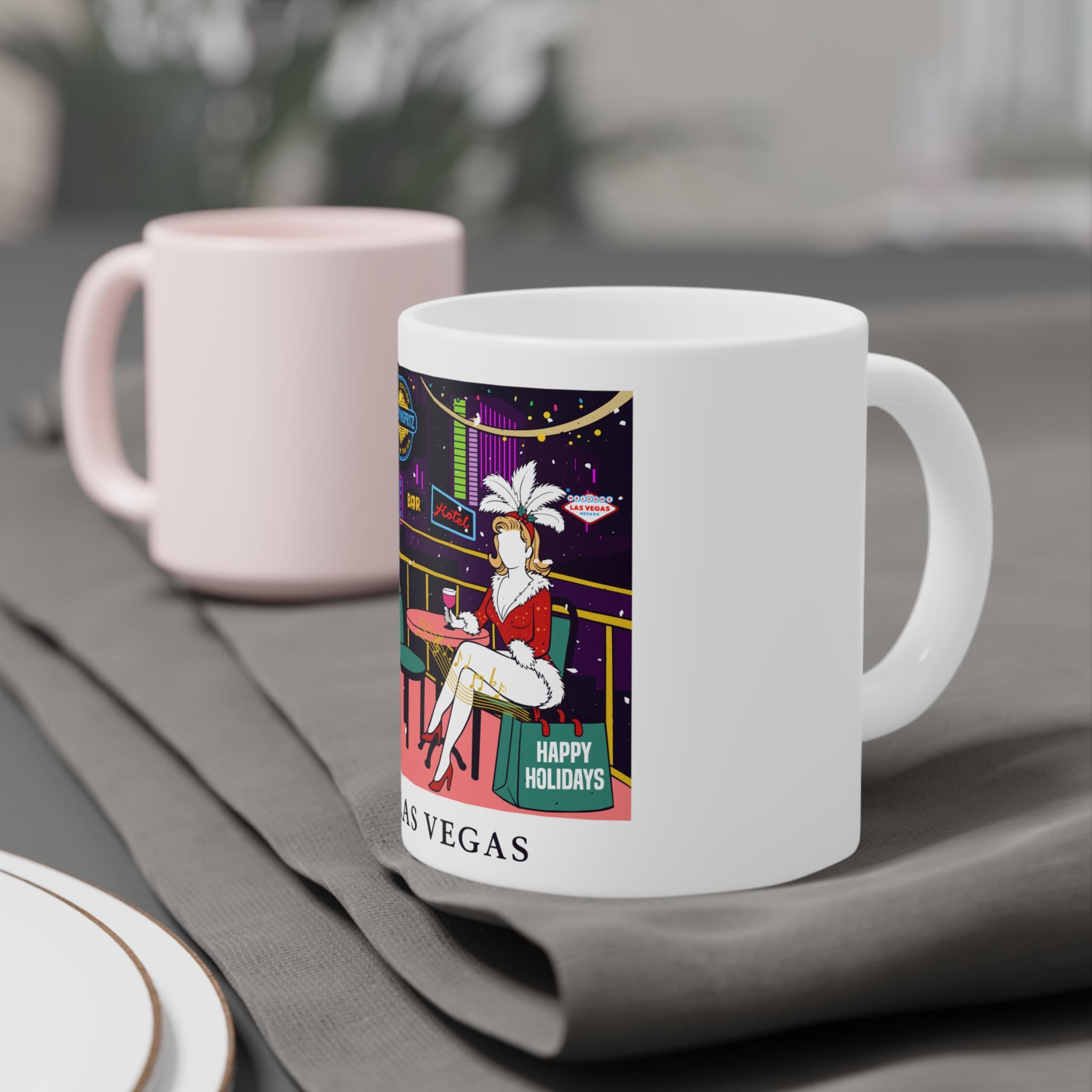 Festive Las Vegas Christmas Mug: Holiday Coffee Cup