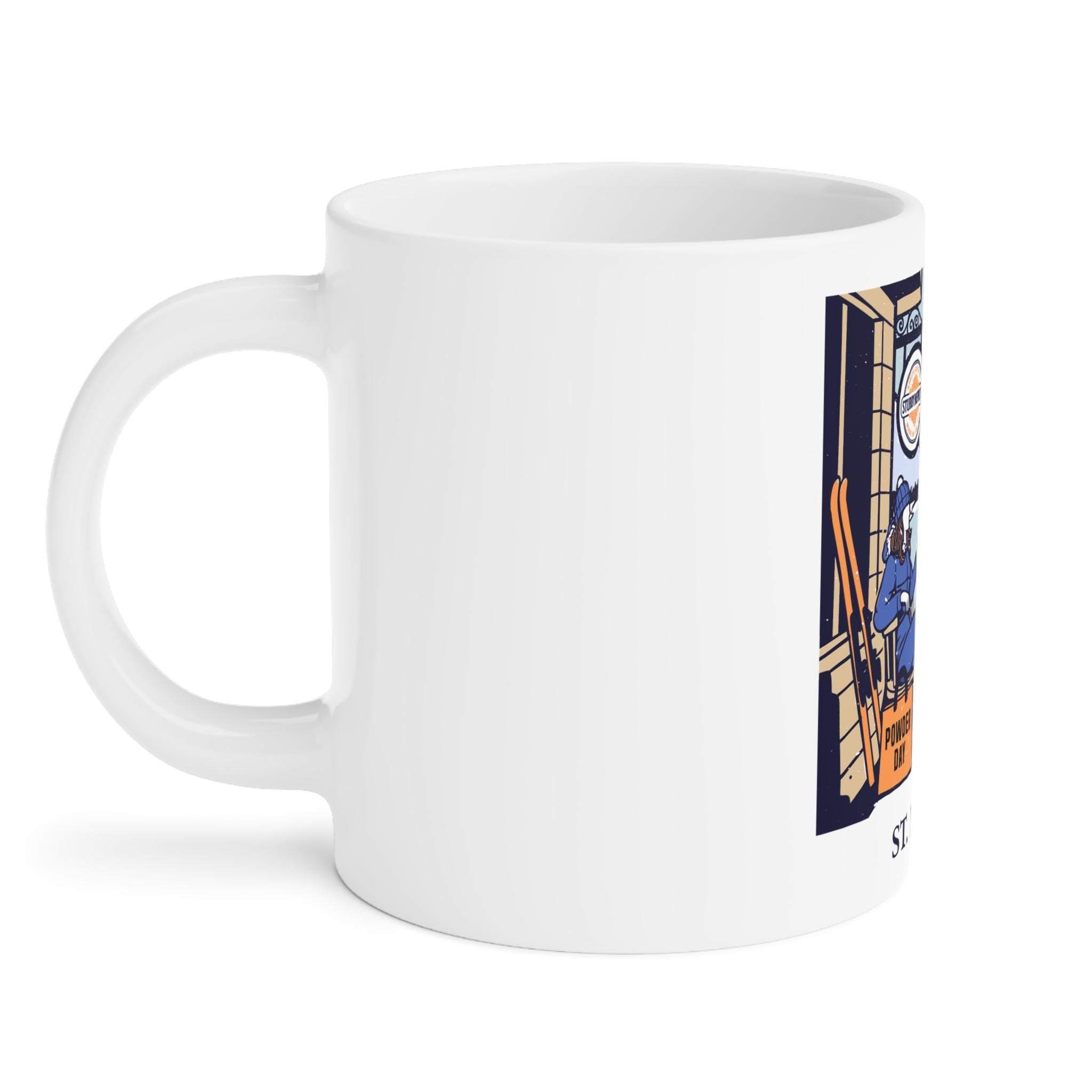 St. Moritz Powder Day Ceramic Mug: Ski Trip Souvenir