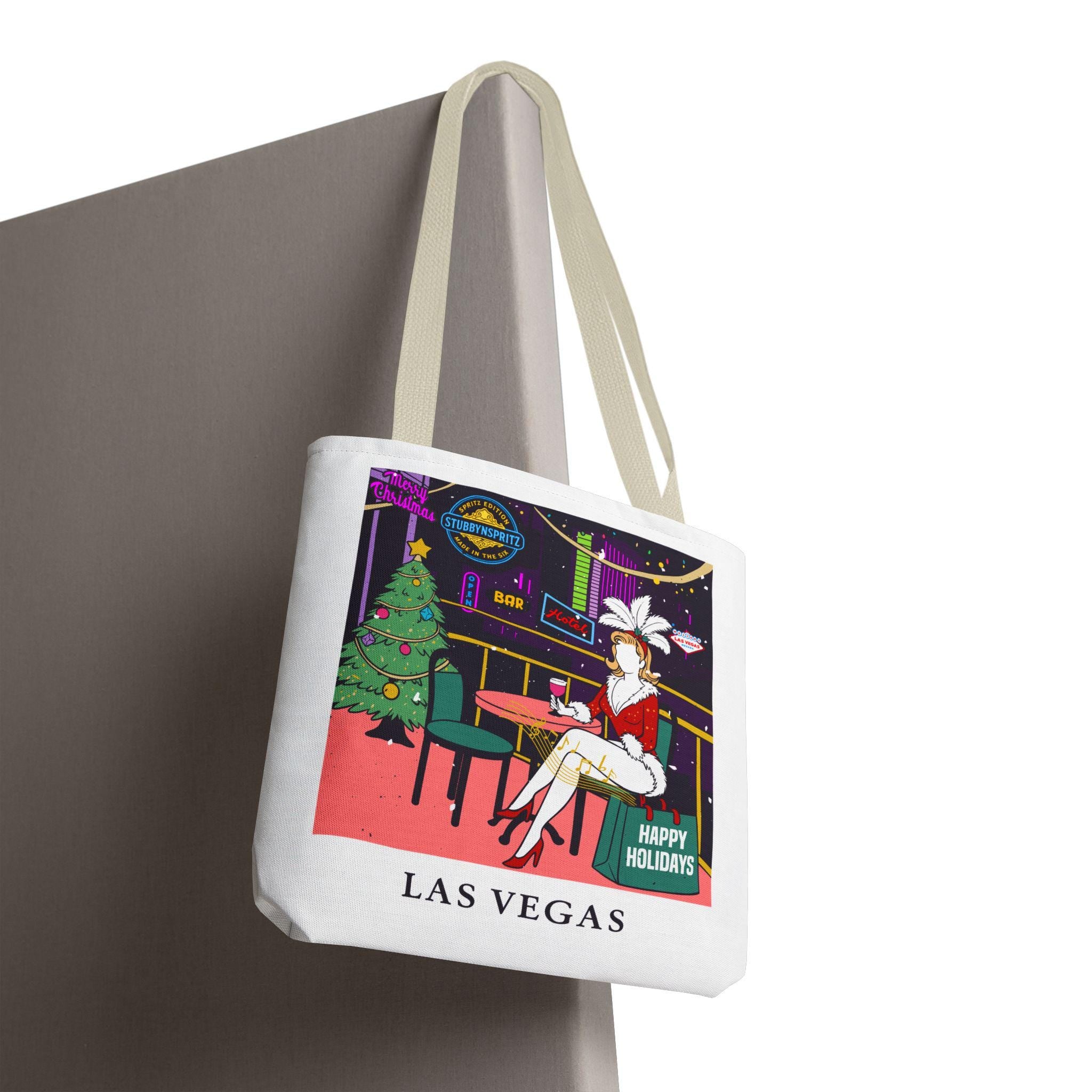 Las Vegas Showgirl Tote Bag: Polyester Holiday Party Gift