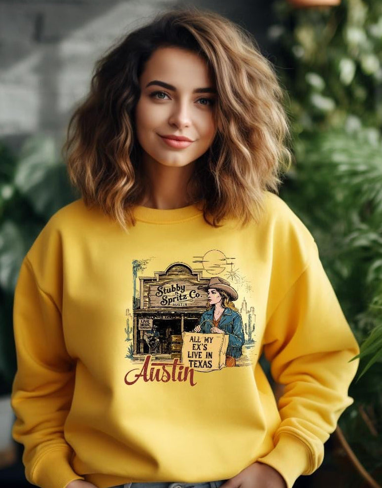 All My Exs Live In Texas Sweatshirt Premium Cotton Blend Limited Release Collectors Item