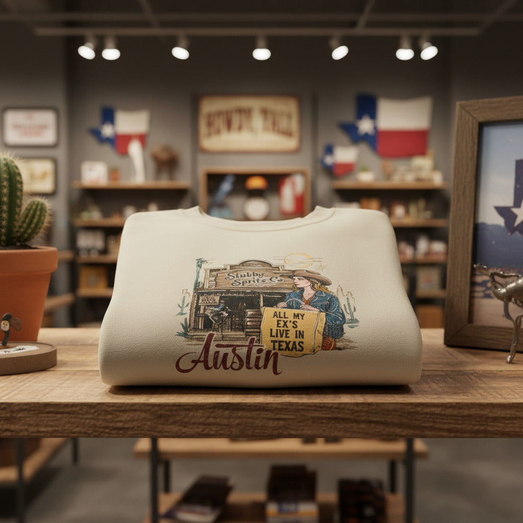 All My Exs Live In Texas Sweatshirt Premium Cotton Blend Limited Release Collectors Item