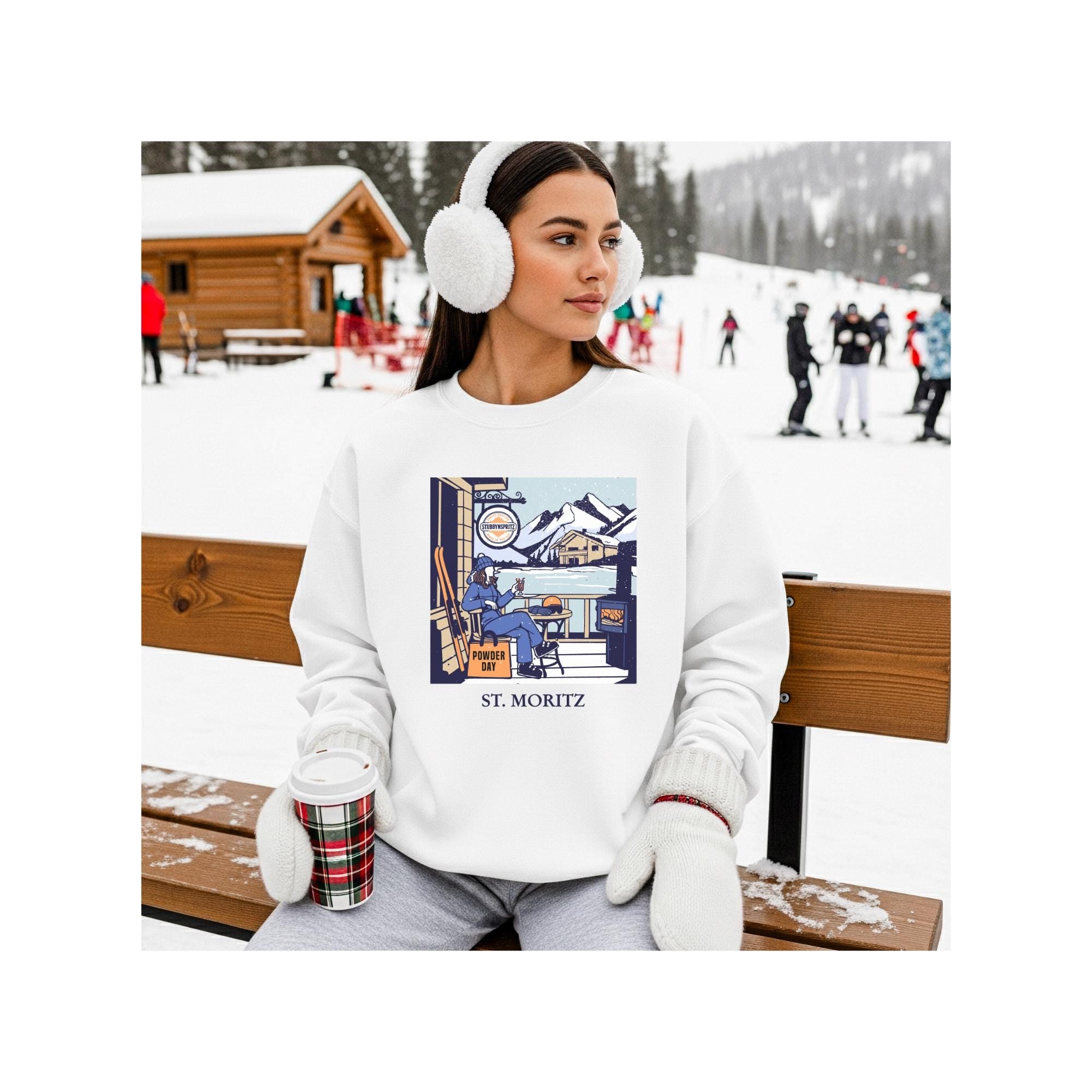 Vintage St Moritz Ski Sweatshirt: Retro Winter Crewneck