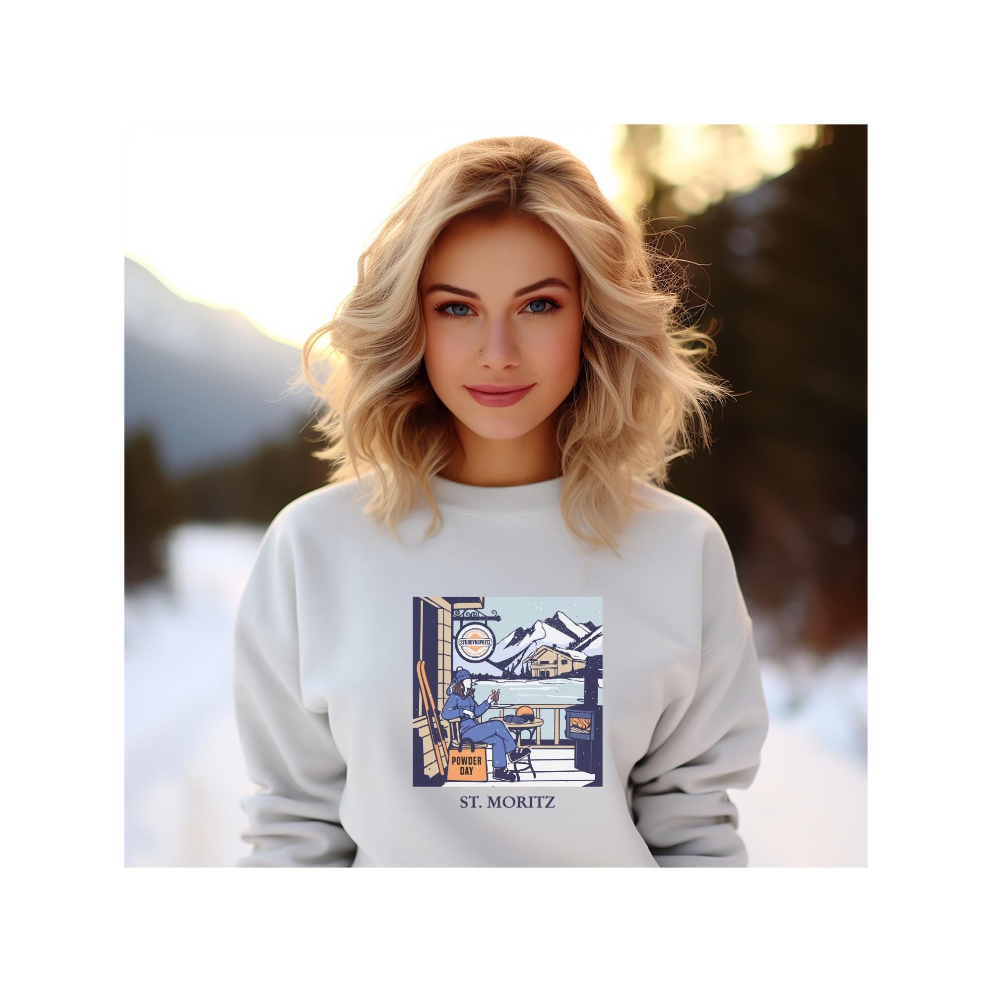 Vintage St Moritz Ski Sweatshirt: Retro Winter Crewneck