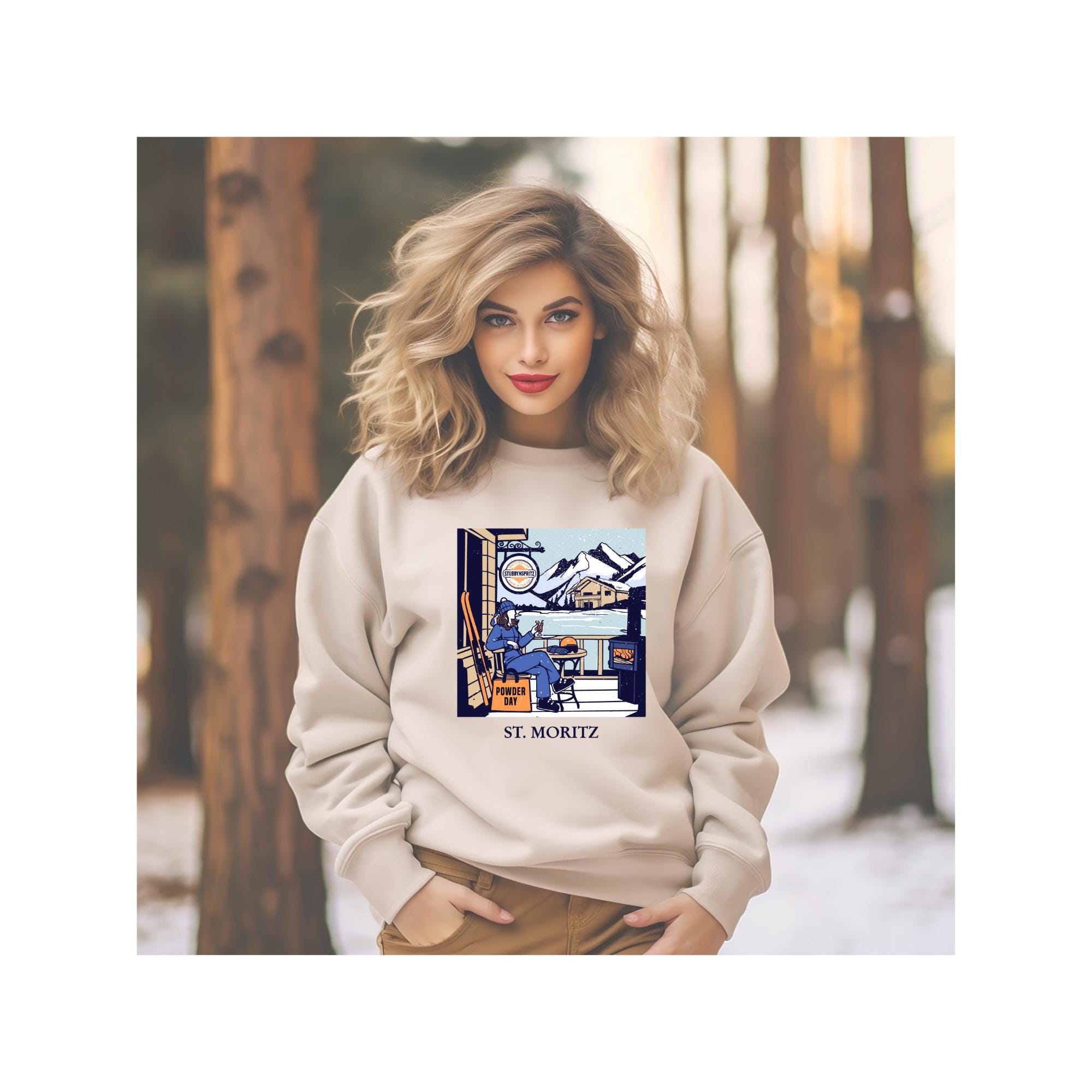 Vintage St Moritz Ski Sweatshirt: Retro Winter Crewneck
