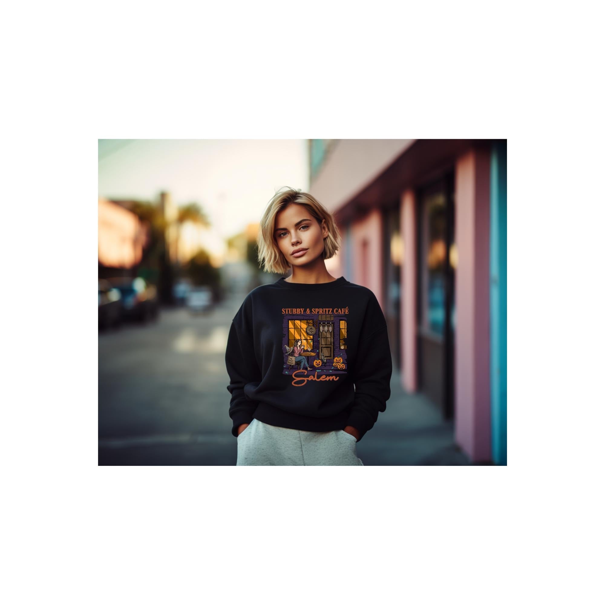 Salem Cafe Vibes Halloween Sweatshirt - Cozy Autumn Pullover