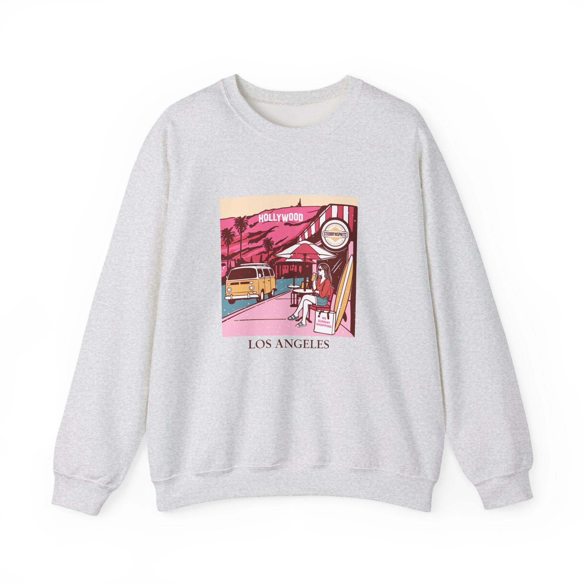 Los Angeles Cafe Sweatshirt: Vintage Unisex Crewneck