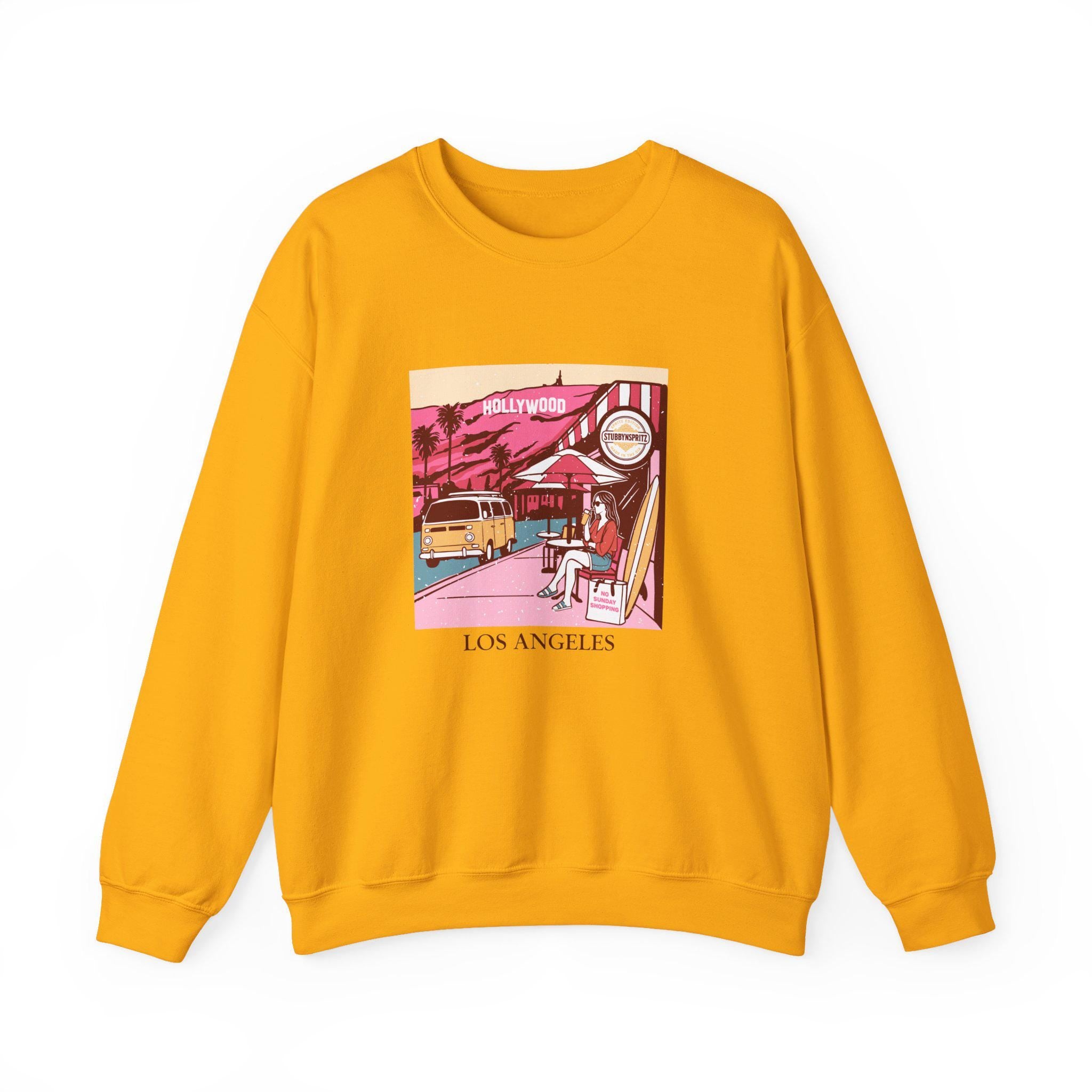 Los Angeles Cafe Sweatshirt: Vintage Unisex Crewneck