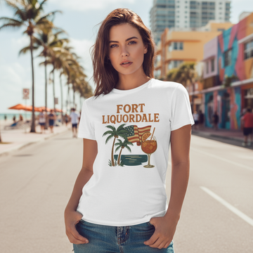 Fort Liquordale Premium Cotton Island Vibes Tee Limited Edition Unisex Summer Collection