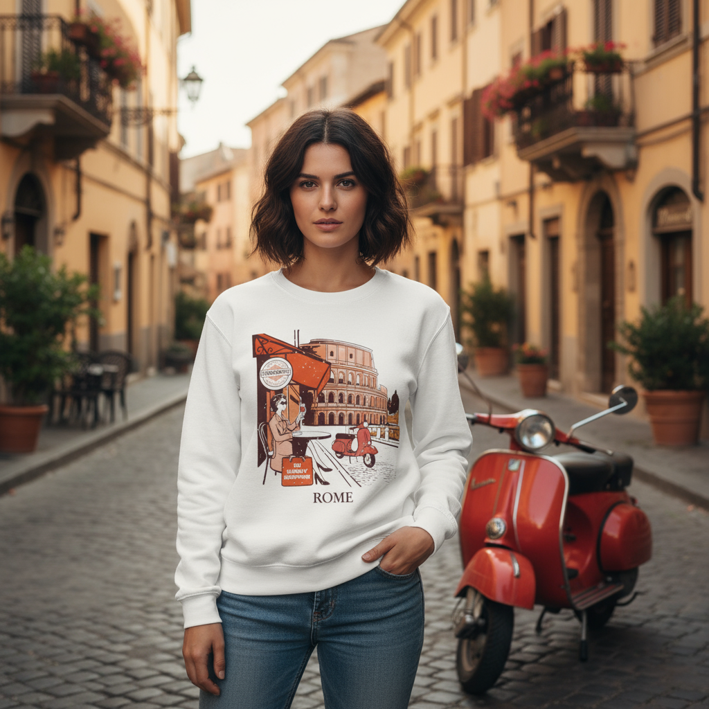 Rome Café Sweatshirt: Italian Travel Souvenir