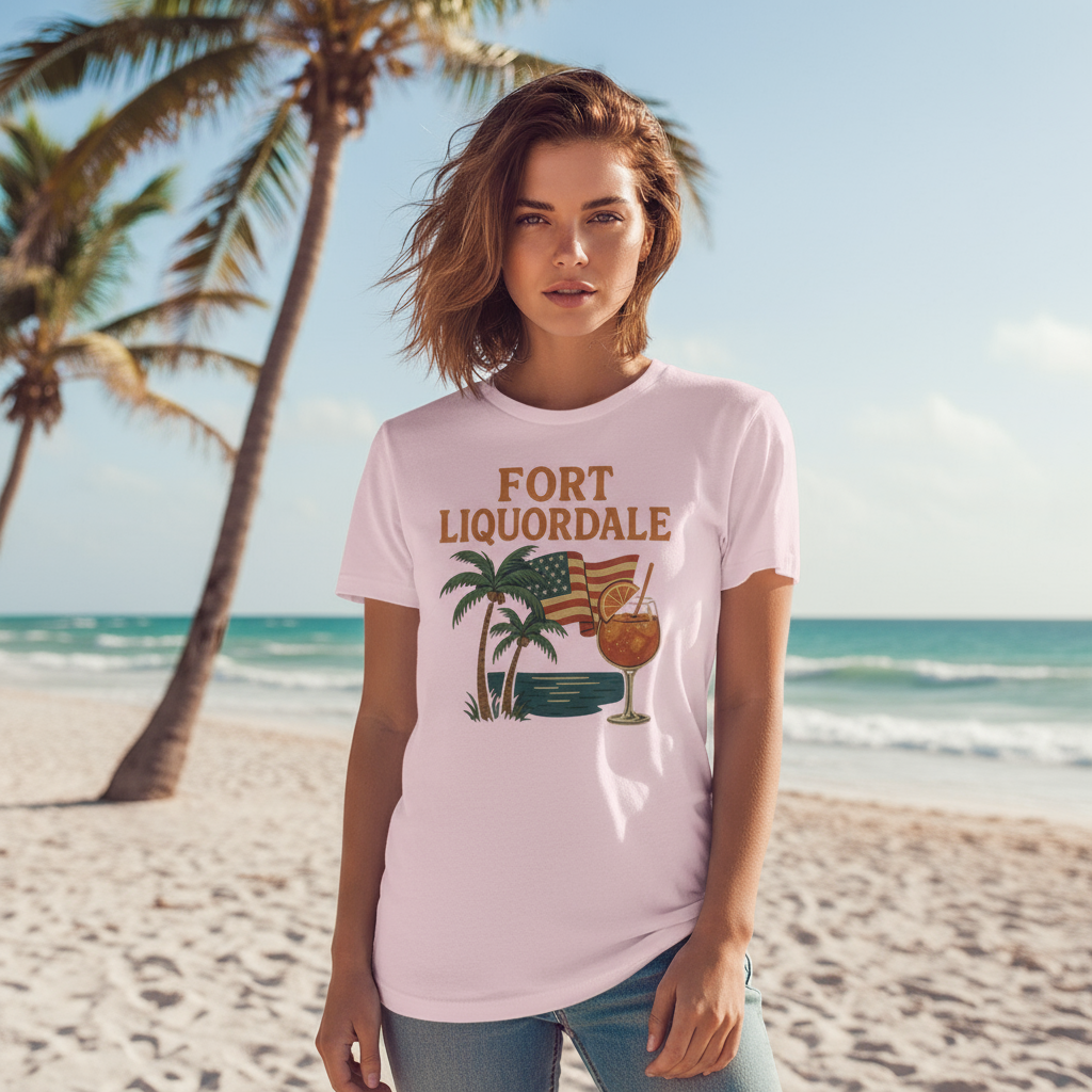 Fort Liquordale Premium Cotton Island Vibes Tee Limited Edition Unisex Summer Collection