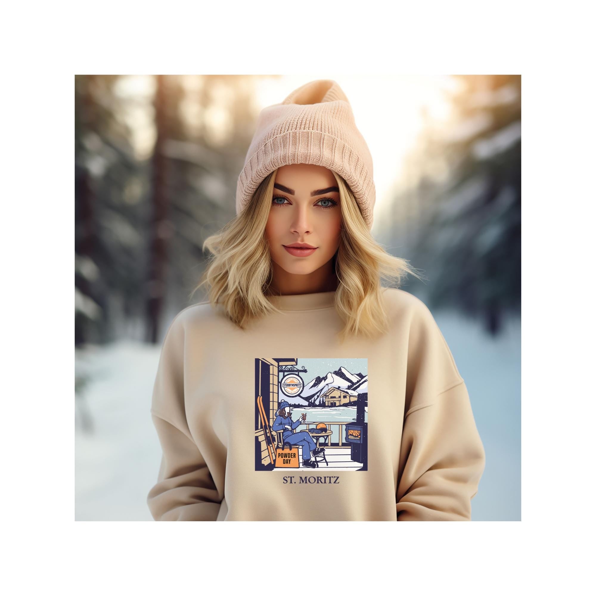 Vintage St Moritz Ski Sweatshirt: Retro Winter Crewneck