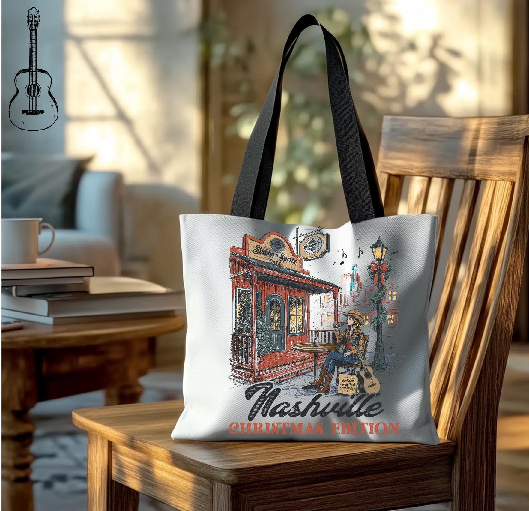 Nashville Christmas Edition Tote Bag: Country Music Lover Gift