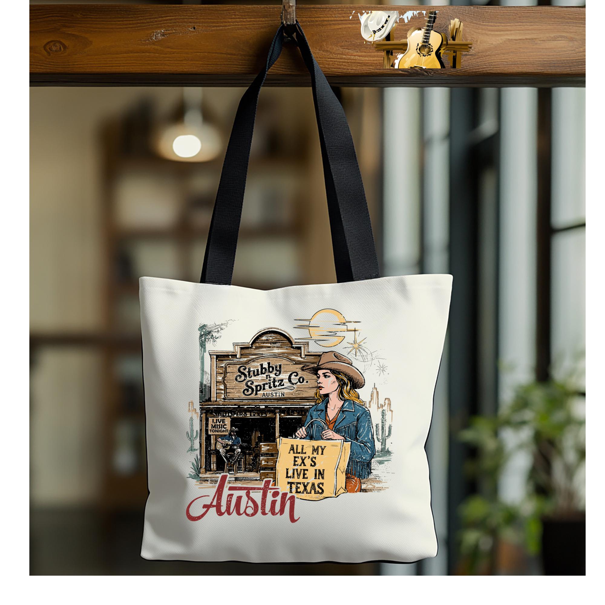 Texas Country Music Tote Bag: All My Ex's Design