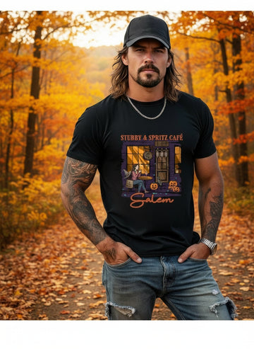 Salem Black Cat Halloween T-Shirt - Unisex Cotton Tee