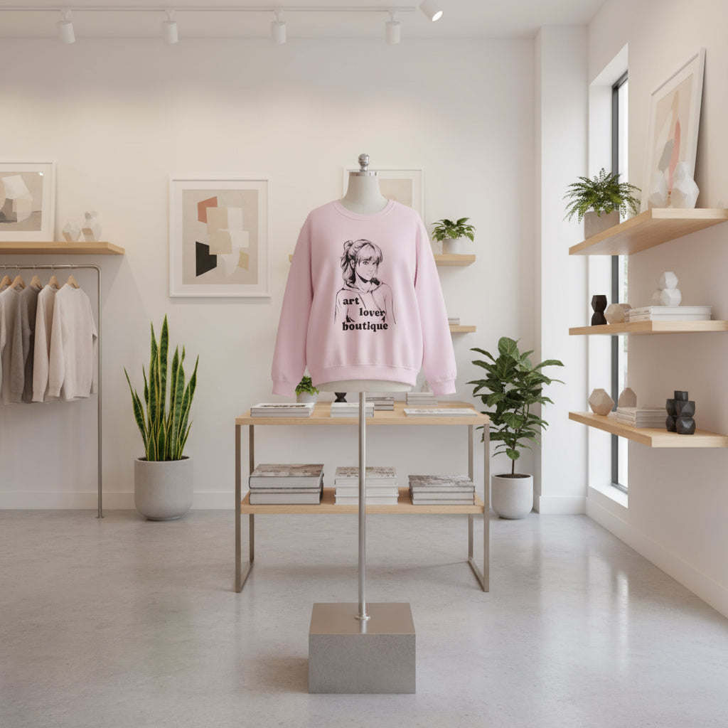 Anime-Inspired Art Lover Sweatshirt - Unisex Graphic Crewneck