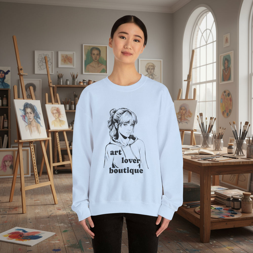 Anime-Inspired Art Lover Sweatshirt - Unisex Graphic Crewneck