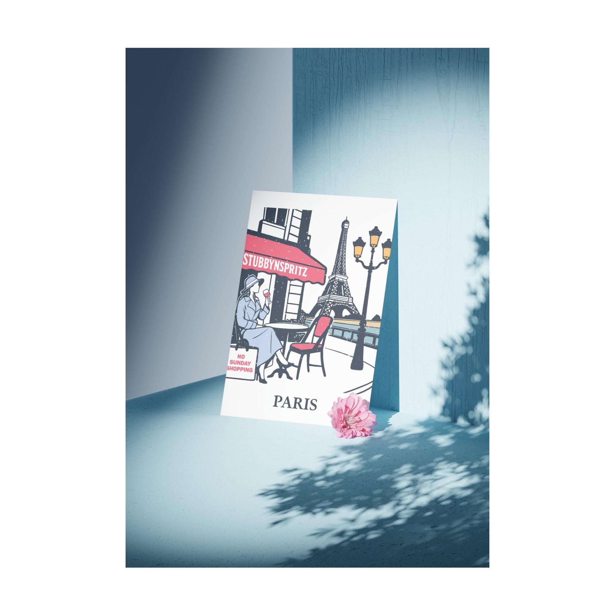 Greeting Cards, Paris Eiffel Tower Cafe Card - Hand Drawn Design, Stationery Set, Note Cards, Blank Cards, French Parisian Cards, Art Cards