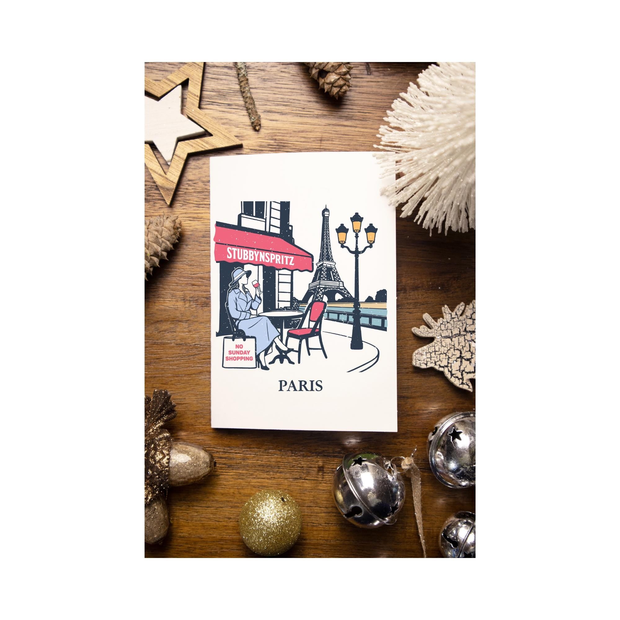 Greeting Cards, Paris Eiffel Tower Cafe Card - Hand Drawn Design, Stationery Set, Note Cards, Blank Cards, French Parisian Cards, Art Cards