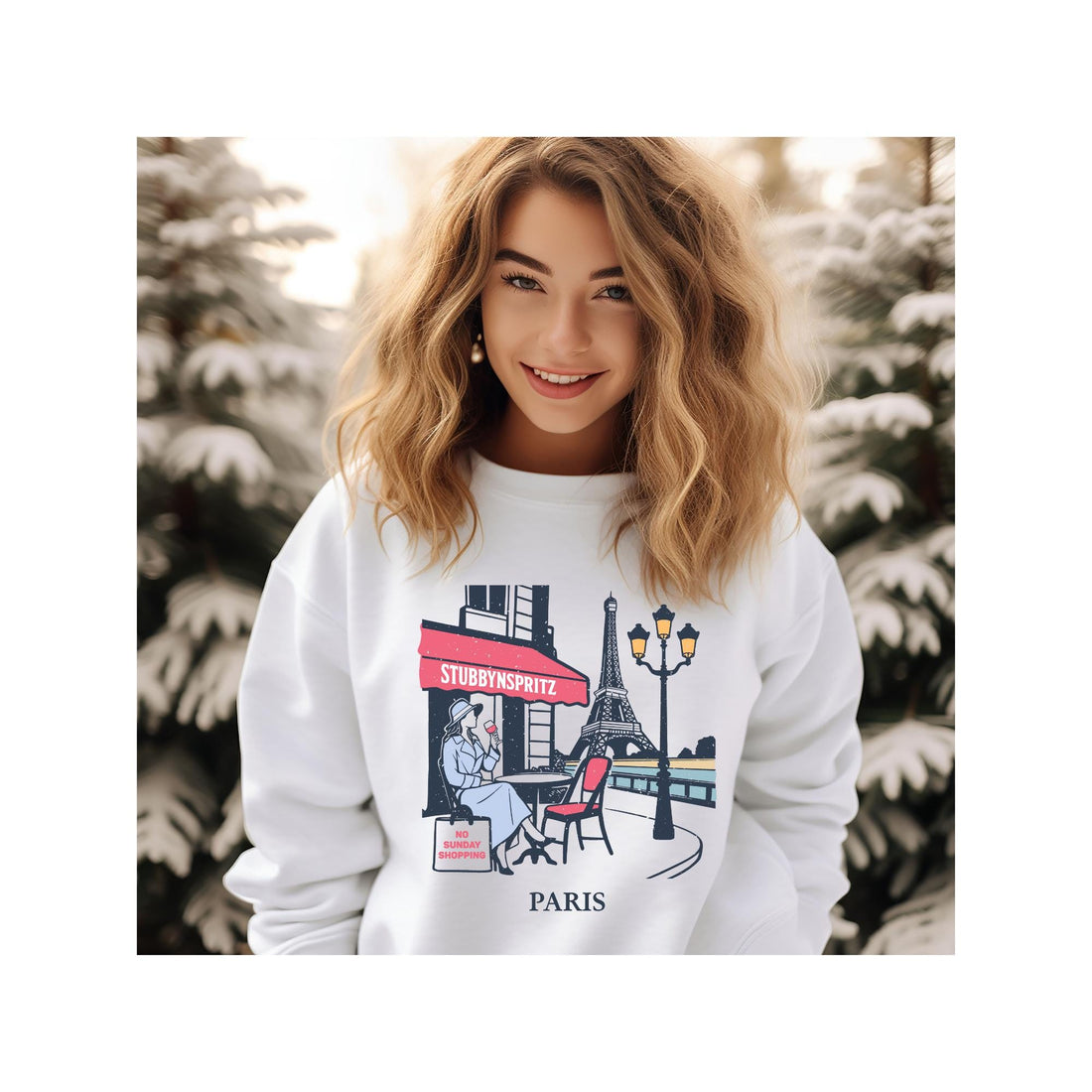 Paris Cafe Sweatshirt: Eiffel Tower Graphic Pullover, French Style
