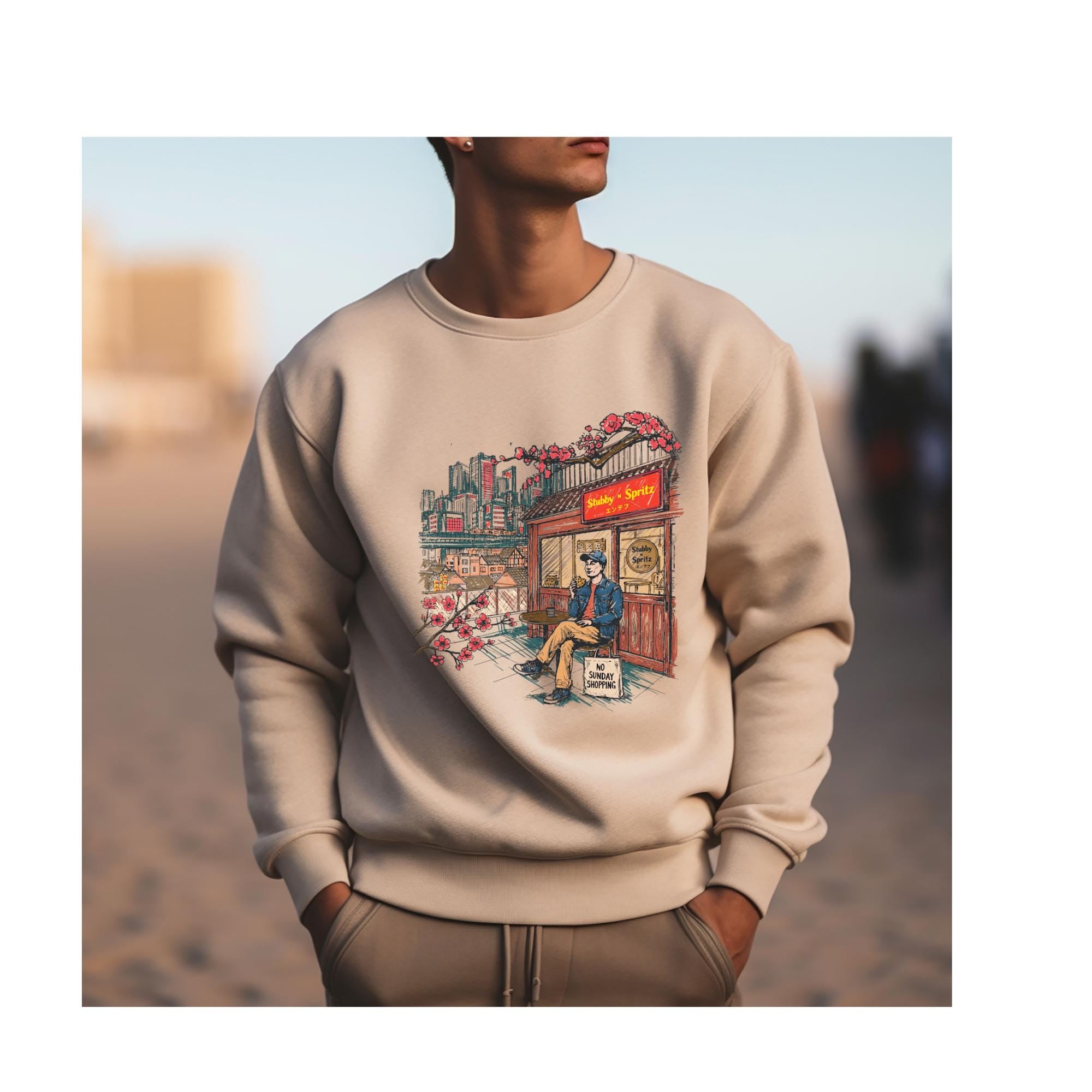 City Japan Style Cafe Retro Sweatshirt