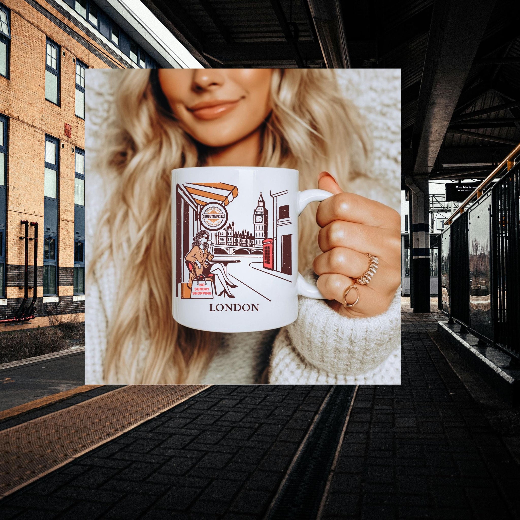 London Ceramic Coffee Mug: Vintage Travel Souvenir