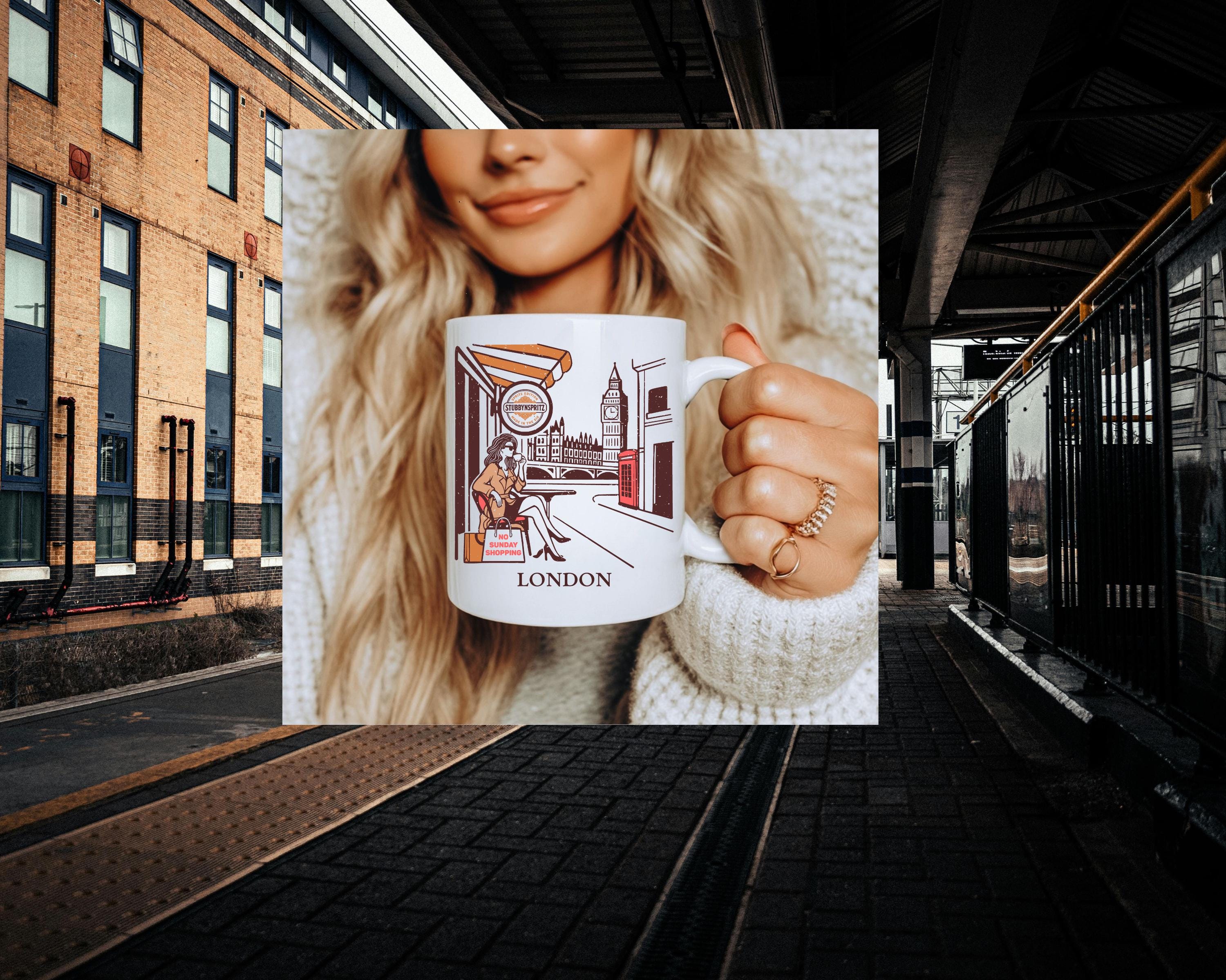 London Ceramic Coffee Mug: Vintage Travel Souvenir